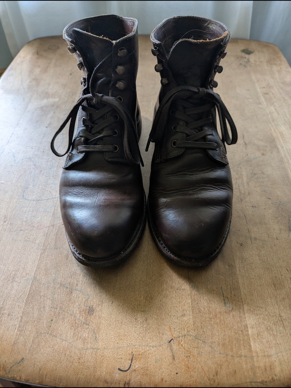Men's Wolverine 1000-Mile Leather Lace-Up Work Boots in Dark Brown